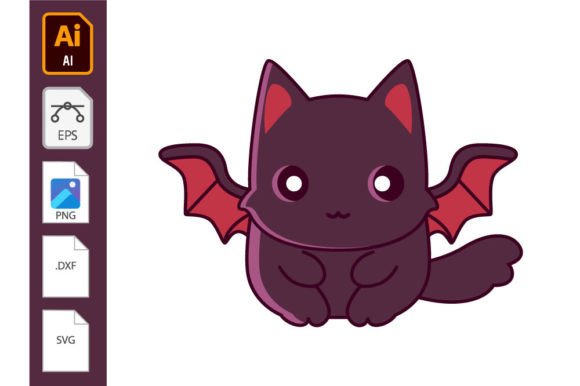 Download Cute Halloween Character Bat Cat - Halloween Collection
