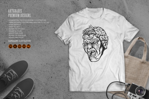 Download Halloween Character Scary Zombie Head - Halloween Collection