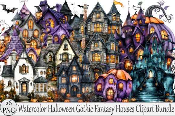 Download Watercolor Halloween Gothic Fantasy - Halloween Collection