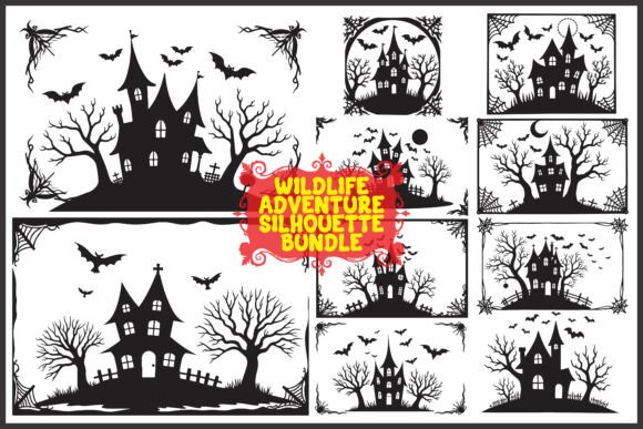 Download Halloween Silhouette Pack with Bats &amp; Tr - Halloween Collection