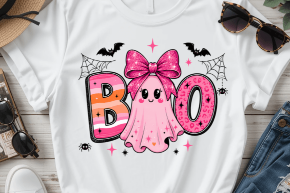Download Boo Ghost PNG, Pink Halloween Design - Halloween Collection