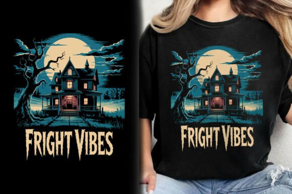 Download Fright Vibes Halloween House SVG T-Shirt - Halloween Collection