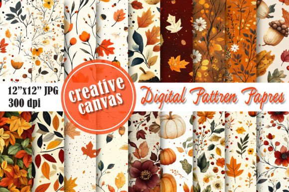 Download Cozy Autumn Floral Backgrounds - Premium Bundle