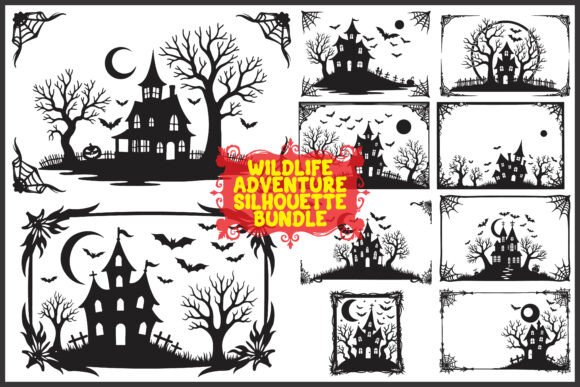 Download Halloween Silhouette Pack with Bats &amp; Tr - Halloween Collection