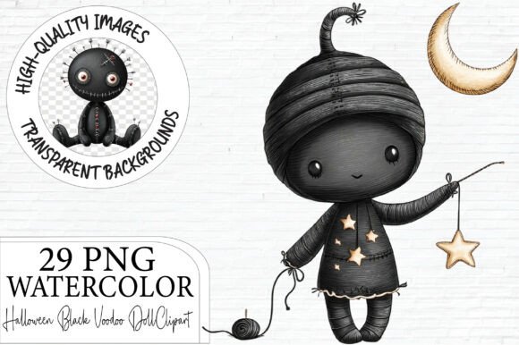 Download Halloween Black Voodoo Doll Clipart PNG - Doll Collection