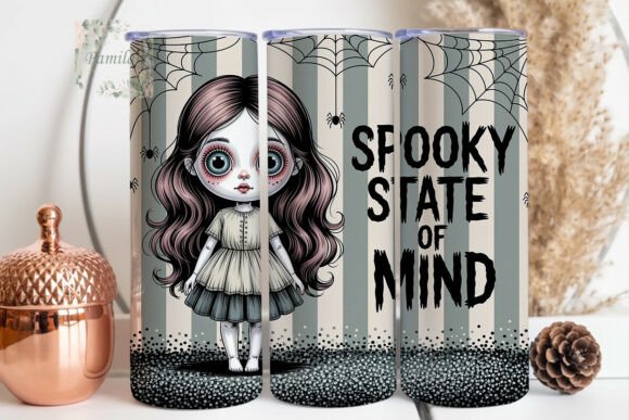 Download Spooky Doll Glitter 20oz Tumbler Wrap - Doll Collection