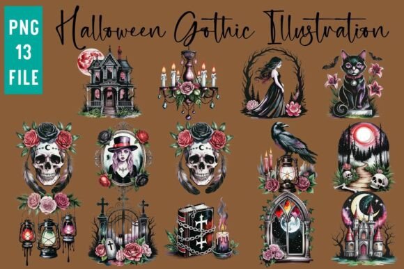 Download Halloween Gothic Illustration Bundle - Halloween Collection