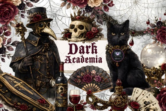 Download Dark Academia Gothic Halloween Clipart - Halloween Collection