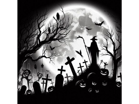 Download A Halloween Artwork with Sharp Contrasts - Halloween Collection
