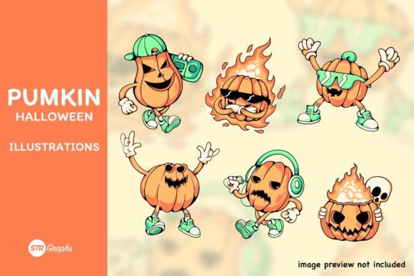 Download 6 Pumpkin Halloween - Character Pack - Halloween Collection