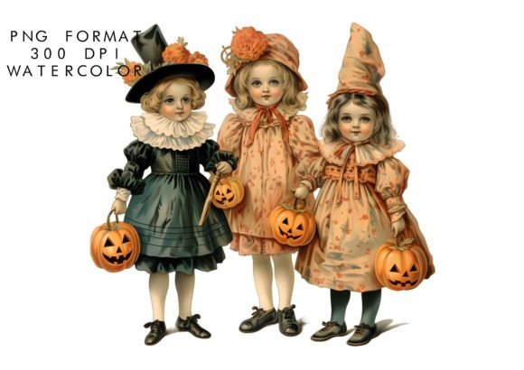 Download Watercolor Halloween Doll Sublimation - Doll Collection