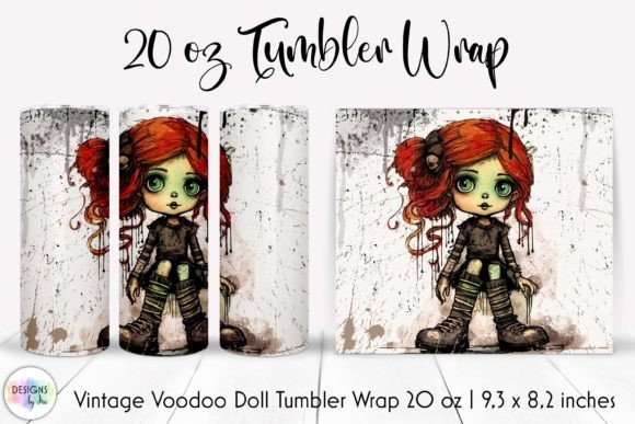 Download Halloween Vintage Doll Tumbler Wrap PNG - Doll Collection