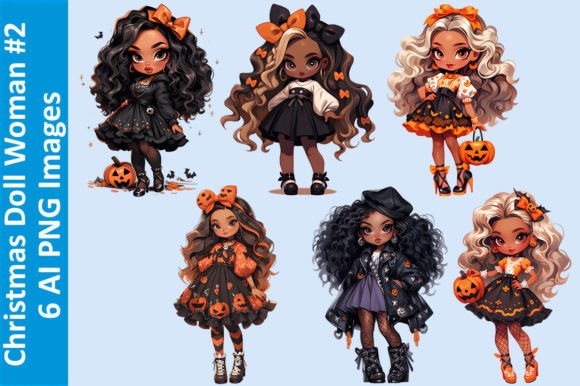 Download Halloween Doll Woman 2 - 6 PNG Transp - Doll Collection