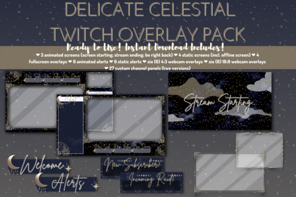 Download Delicate Celestial Twitch Stream Package - Twitch stream Collection