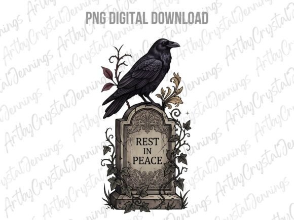 Download Raven Tombstone Halloween Gothic PNG - Halloween Collection