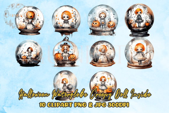 Download Halloween Waterglobe Creepy Doll Inside - Doll Collection