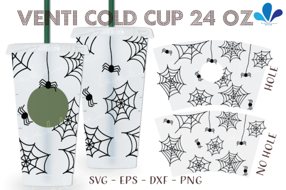 Download Spider Web Halloween Venti Cup Wrap SVG - Halloween Collection