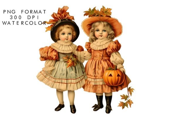 Download Watercolor Halloween Doll Sublimation - Doll Collection