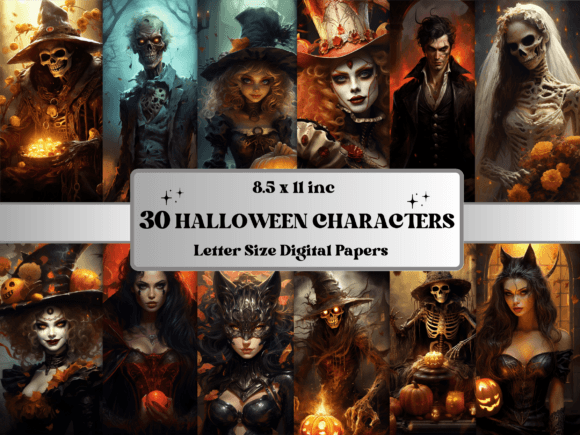 Download Halloween Horror Character Digital Paper - Halloween Collection