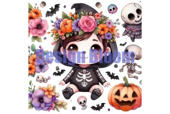 Download Blooming Ghost Halloween Artwork for POD - Halloween Collection