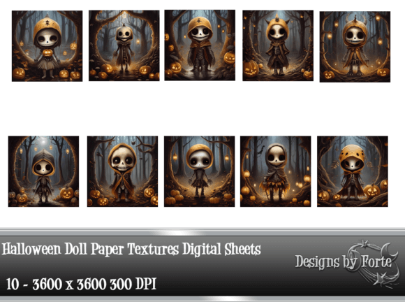 Download Halloween Doll Paper Textures - Doll Collection